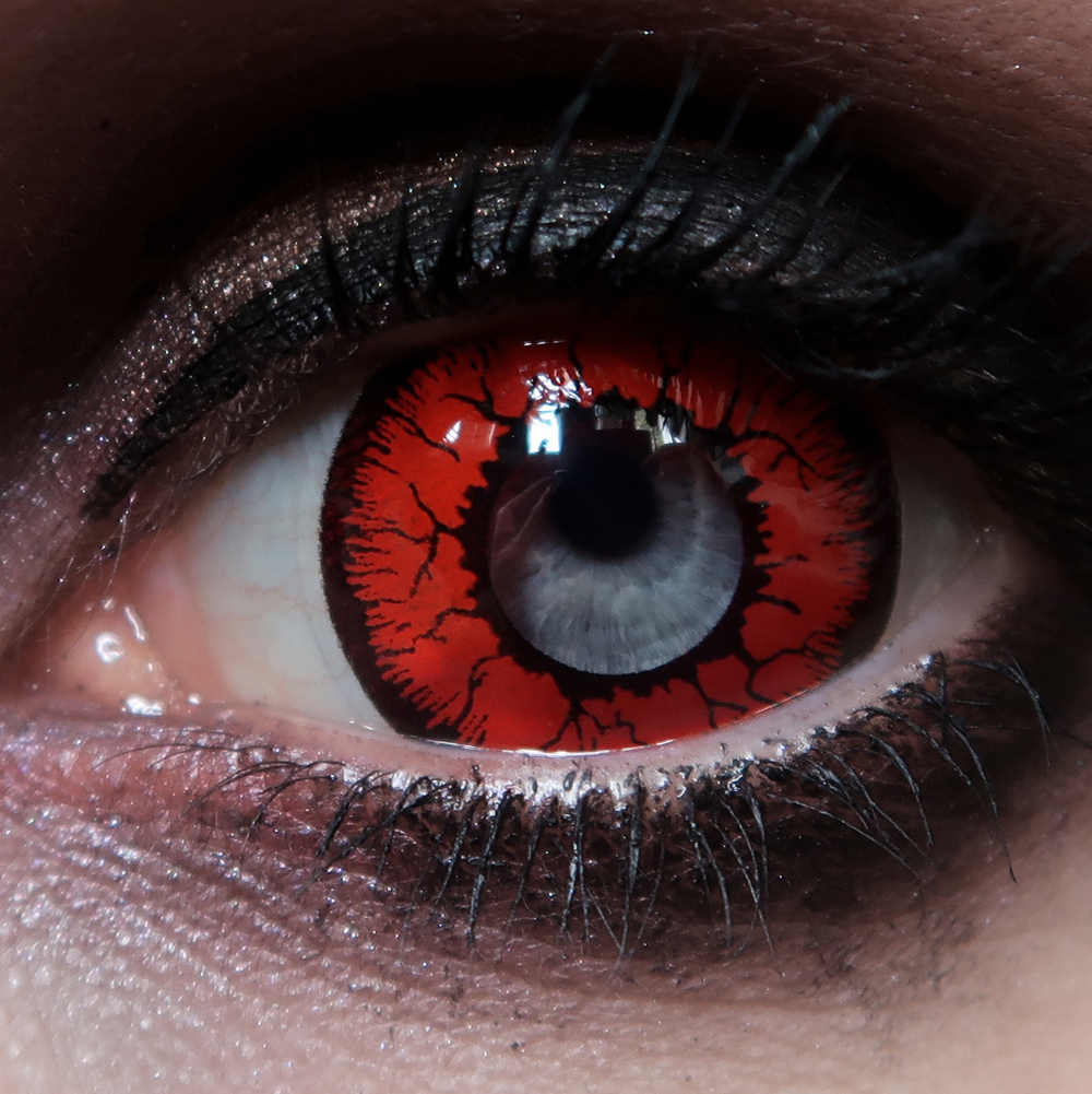 MesmerEyez - Red Rage Halloween Mini Sclera Kontaktlinse - 1 Tag - Rot